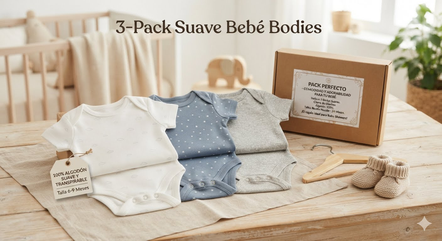Pack de 3 Bodies Básicos para Bebé